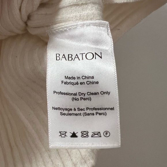 Babaton by Aritzia Wool Blend Waist Tie Cream Tunic - Picture 5 of 5